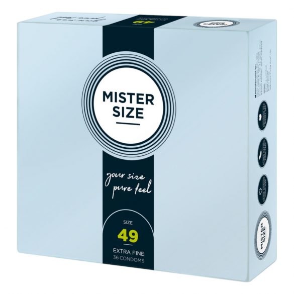 Mister Size plonas prezervatyvas - 49mm (36 vnt) 