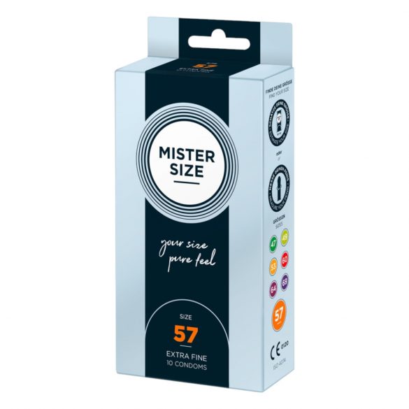 Mister Size plonas prezervatyvas - 57mm (10vnt) 