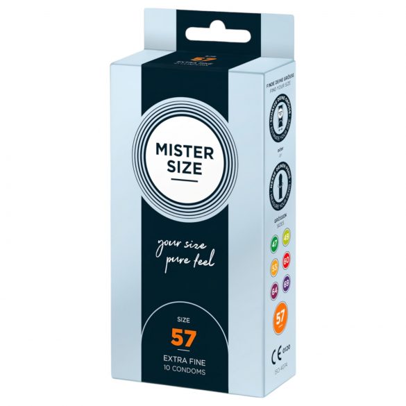 Mister Size plonas prezervatyvas - 57mm (10vnt) 