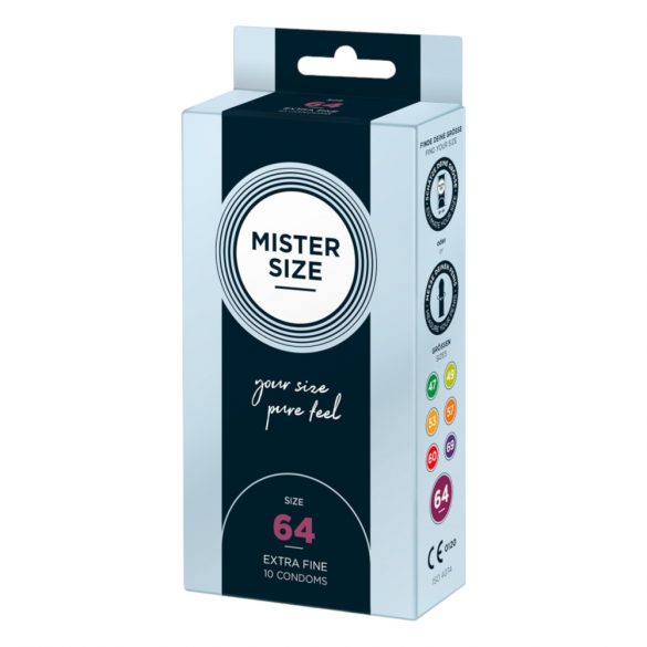 Mister Size plonas prezervatyvas - 64mm (10 vnt) 