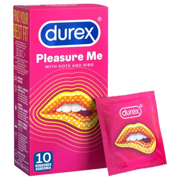 Durex Pleasure Me - reljefas taškuotos prezervatyvai (10 vnt.)