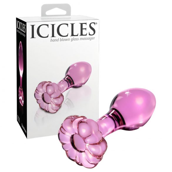 Icicles Nr. 48 - gėlių stiklo analinis kaištis (rožinis)