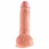 King Cock realistiška dildo su sėklidėmis (18 cm) - natūrali spalva 