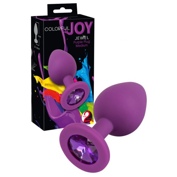Colorful JOY - silikoninis analinis dildo - vidutinis (violetinės spalvos)