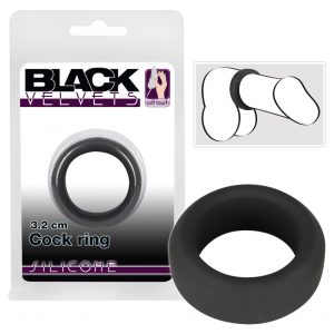Juodasis Aksomas - storasienės varpos žiedas (3,2cm) - juodas
