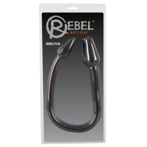Rebel Double Plug - dvigubas analinis kūgis (juodas)
