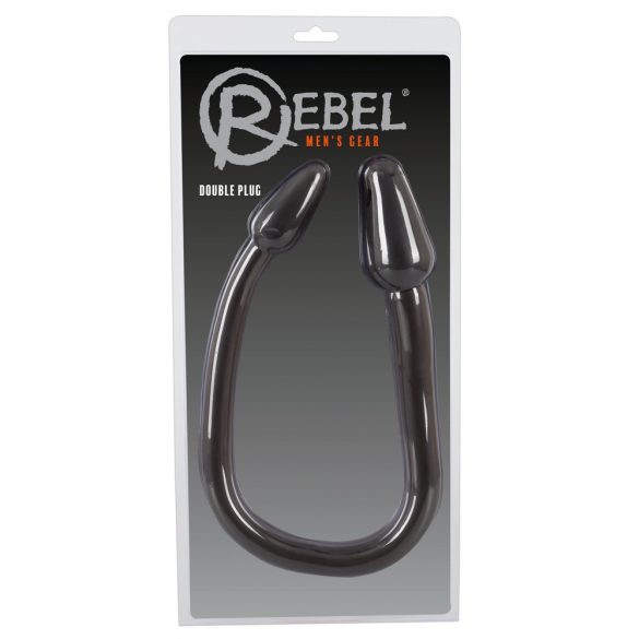 Rebel Double Plug - dvigubas analinis kūgis (juodas) 