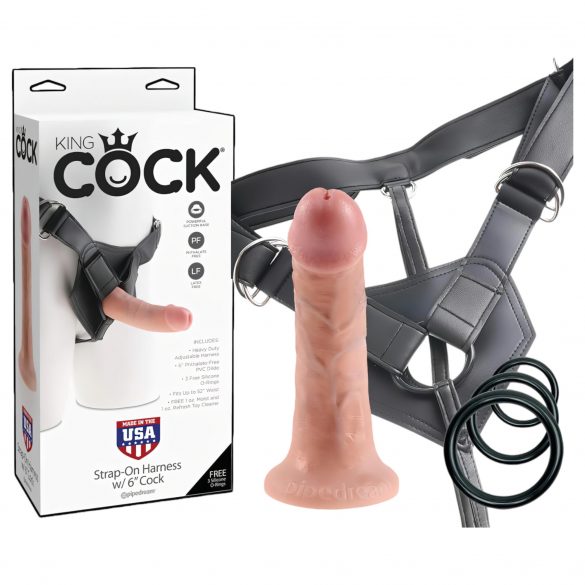 King Cock prisegamas dildo 6 - natūralus 