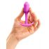 b-vibe Snug Plug 1 - analinis dildė su vidiniu svoriu (55g) - rožinis 