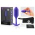 b-vibe Snug Plug 2 - dvigubas analinis dildo su kamuoliais (114g) - violetinė 