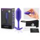 b-vibe Snug Plug 2 - dvigubas analinis dildo su kamuoliais (114g) - violetinė 