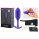 b-vibe Snug Plug 2 - dvigubas analinis dildo su kamuoliais (114g) - violetinė 