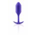 b-vibe Snug Plug 2 - dvigubas analinis dildo su kamuoliais (114g) - violetinė 