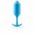 b-vibe Snug Plug 3 - dvigubo kamuolio analinis dildo (180g) - mėlynas 