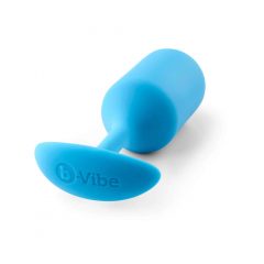   b-vibe Snug Plug 3 - dvigubo kamuolio analinis dildo (180g) - mėlynas