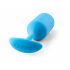 b-vibe Snug Plug 3 - dvigubo kamuolio analinis dildo (180g) - mėlynas 