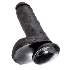 King Cock 8 juodos dildo su sėklidėmis (20 cm)