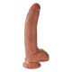 King Cock 9 kamuoliukų dildo (23 cm) - ruda