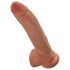 King Cock 9 kamuoliukų dildo (23 cm) - ruda