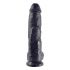 King Cock 10 colių dildo su sėklidėmis (27,3 cm) - juodas 