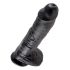 King Cock 10 colių dildo su sėklidėmis (27,3 cm) - juodas 