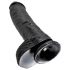 King Cock 10 kamuoliukų dildo (25 cm) - juoda