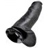 King Cock 30 cm ilgio juodas dildo su sėklidėmis