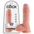 King Cock 8 sėklidžių dildo (20 cm) - natūrali spalva