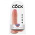 King Cock 8 sėklidžių dildo (20 cm) - natūrali spalva