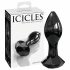 Icicles No. 78 - kūginis stiklinis analinis dildo (juodas) 