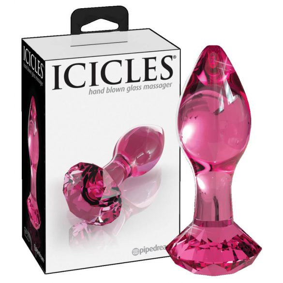 „Icicles No. 79 - kūgio formos stiklinis analinis žaislas (rožinis)”