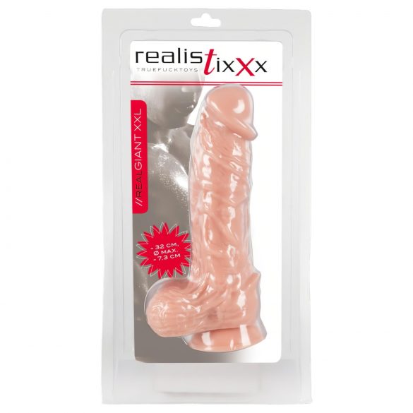 Realistixxx Gigantiškas XXL - Tikroviškas Dildo (32 cm) - Natūrali Spalva