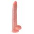 King Cock 14 colių didysis dildo su sėklidėmis (35cm) - natūralus 