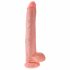 King Cock 14 colių didysis dildo su sėklidėmis (35cm) - natūralus 