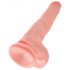 King Cock 14 colių didysis dildo su sėklidėmis (35cm) - natūralus 