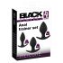 Black Velvet - silikoninė analinių dildo rinkinys (3 dalių) - juoda