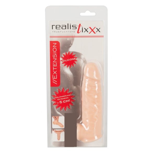 Realistixxx - varpos rankovė su sėklidžių žiedu - 16cm (natūrali spalva) 