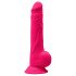 Silexd 9,5 - formuojamas, prilimpantis, su sėklidėmis dildo - 24cm (rožinė) 