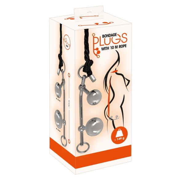 You2Toys Bondage Kaiščiai - metalinės plėtimosi sferos (149g) - sidabro spalvos 