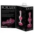 Icicles No. 75 - rožinė širdies formos stiklinis analinis dildo 