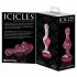 Icicles No. 75 - širdelės formos, stiklinis analinis dildo (rožinis)