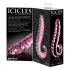 Icicles Nr. 24 - rausvas stiklinis dildo su briaunotu liežuvio forma 