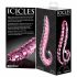 Icicles Nr. 24 - rausvas stiklinis dildo su briaunotu liežuvio forma 