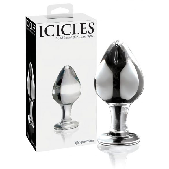 "Icicles No. 25 - kūginis, stiklinis analinis dildo (skaidrus)"