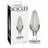 Icicles Nr. 26 - kūginis, stiklinis analinis dildo (skaidrus) 