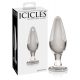 Icicles Nr. 26 - kūginis, stiklinis analinis dildo (skaidrus) 