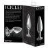 Icicles Nr. 26 - kūginis, stiklinis analinis dildo (skaidrus) 