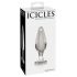 Icicles Nr. 26 - kūginis, stiklinis analinis dildo (skaidrus) 