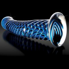   Icicles Nr. 29 - spiralinis stiklinis dildo su varpa (mėlynas)