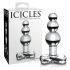 Icicles No. 47 - trigubas perliukų stiklinis analinis dildo (permatomas)